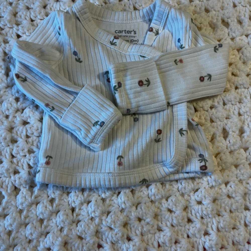 Carter's Floral Striped Long Sleeve Tee